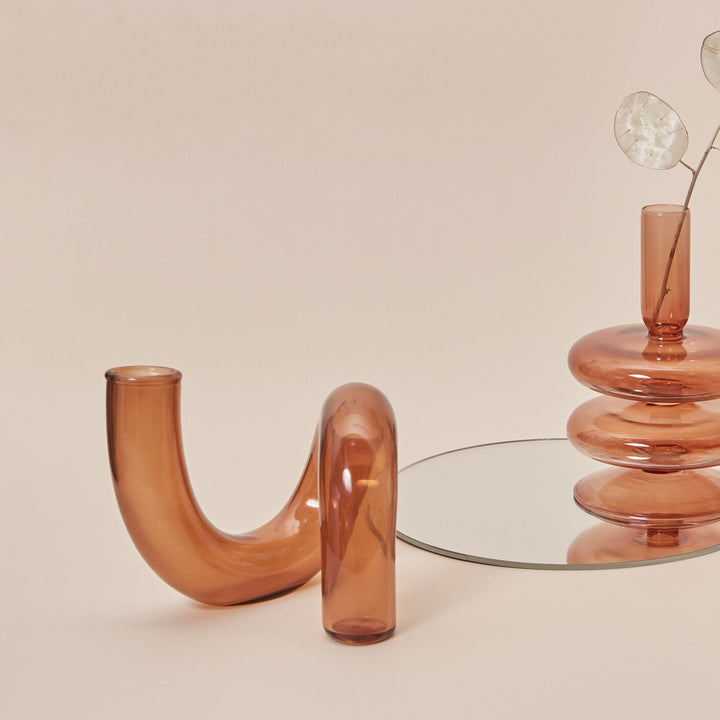Moderne Glass Lysestake-Brun | Skanto