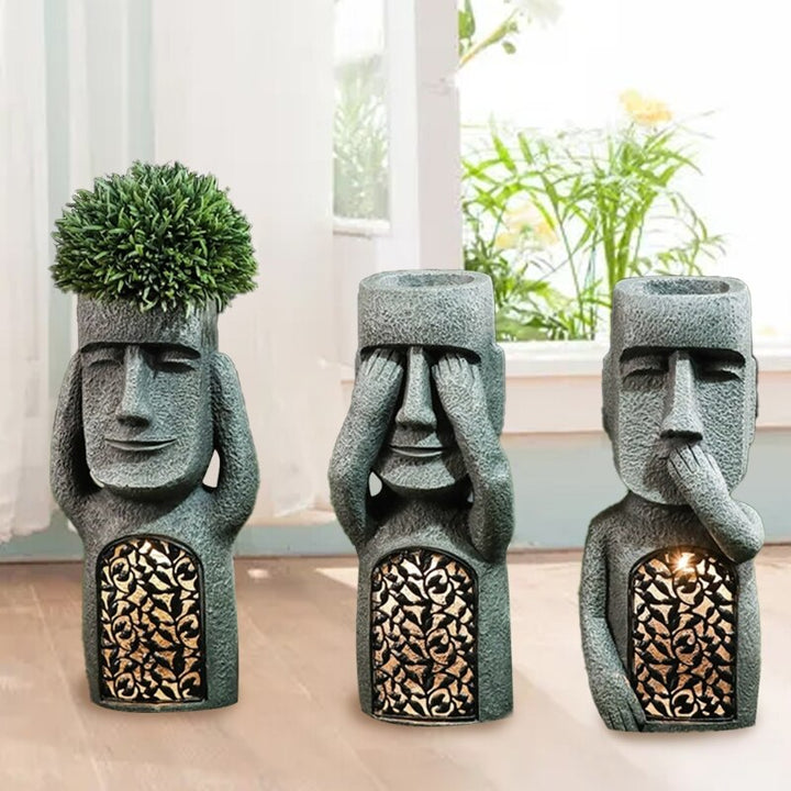 Easter Island Statue Garden Flower Pot | Skanto