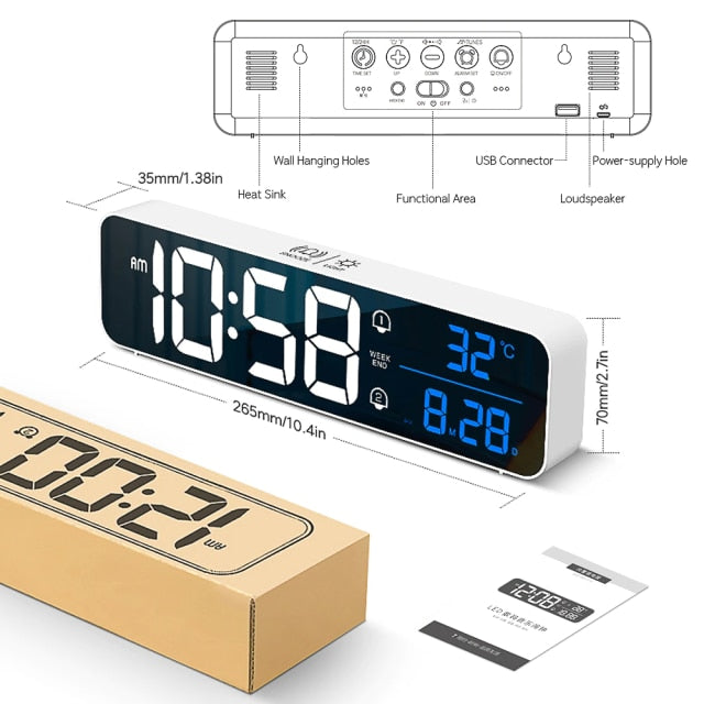 Smart Digital LED Musikk Alarm Temperatur Klokke | Skanto