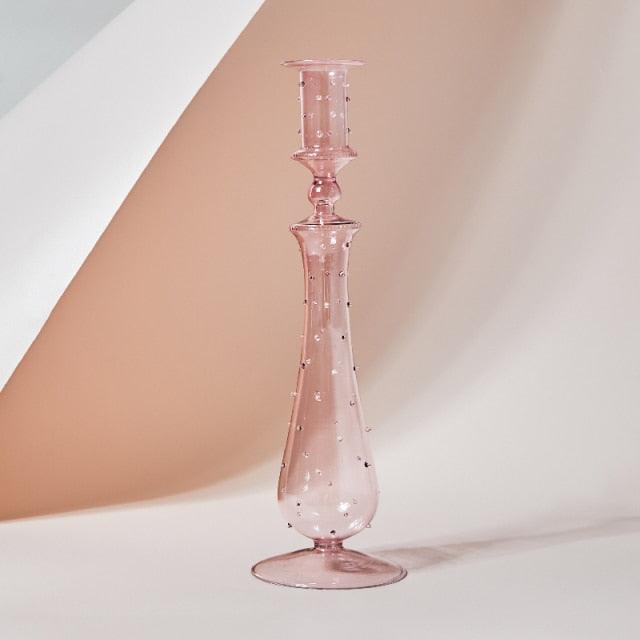 Skanto | GlowCharm Pastel Glass Candle Holder | decorative candle holders | elegant table decor