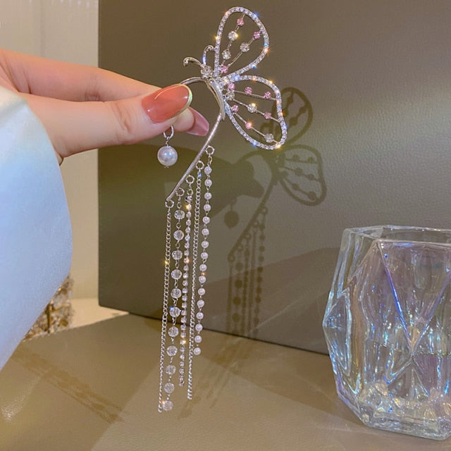 Skanto | Dyredyr Fugl Frynse Kvinner Øredobber Klips Øre Cuff