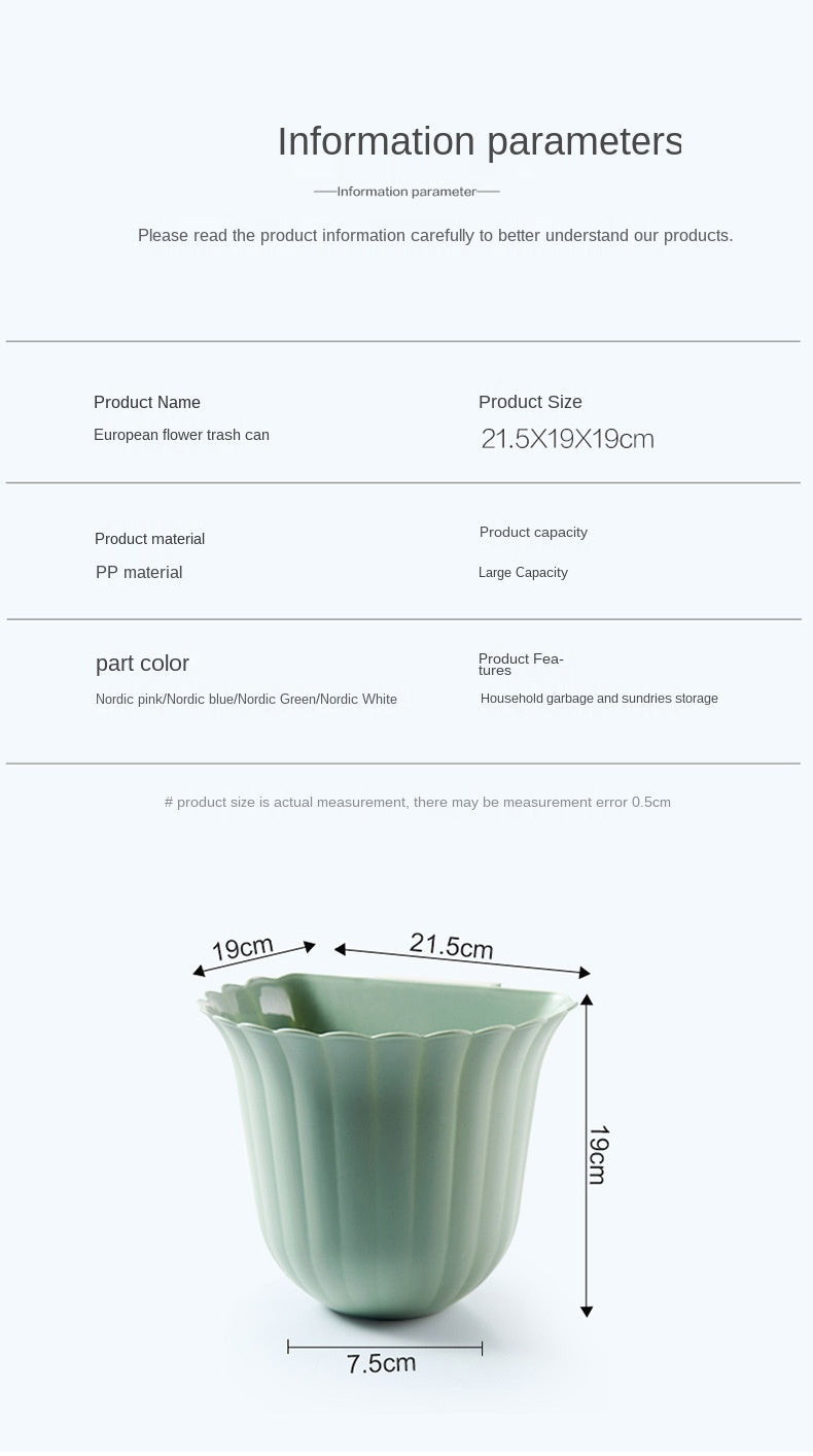 Nordic Flower Shape Hanging Trash Can | Skanto