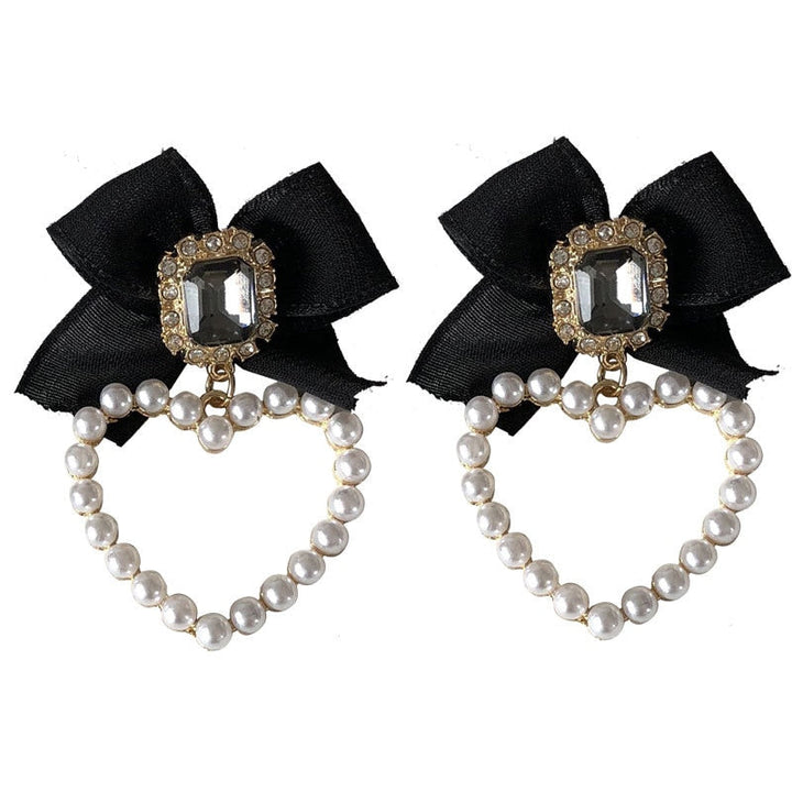 Skanto | Koreansk Temperament Retro Rhinestone Sløyfe Klipp Øredobber