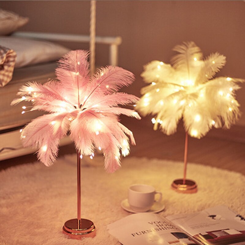 Skanto | Fjær Palm Kreativ Bordlampe