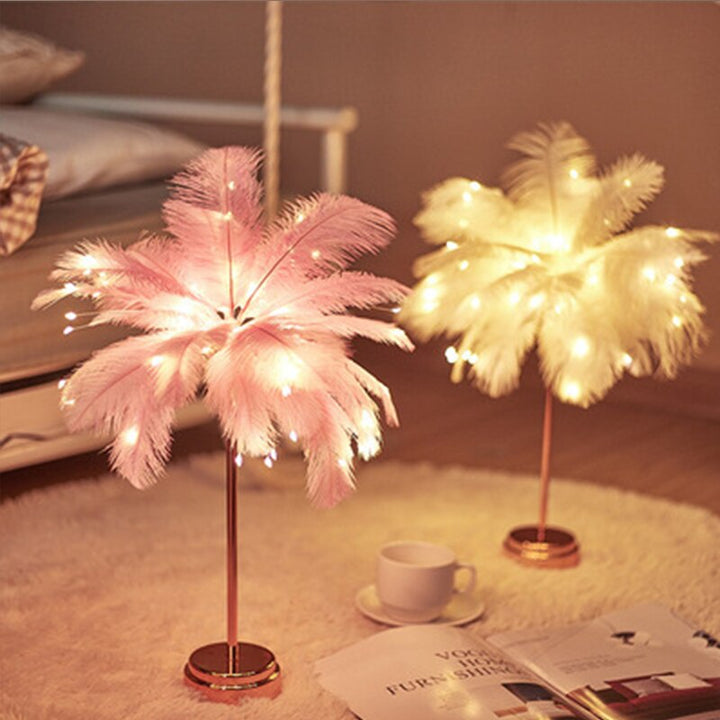 Skanto | Fjær Palm Kreativ Bordlampe