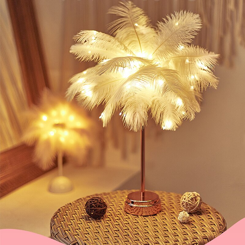 Skanto | Fjær Palm Kreativ Bordlampe
