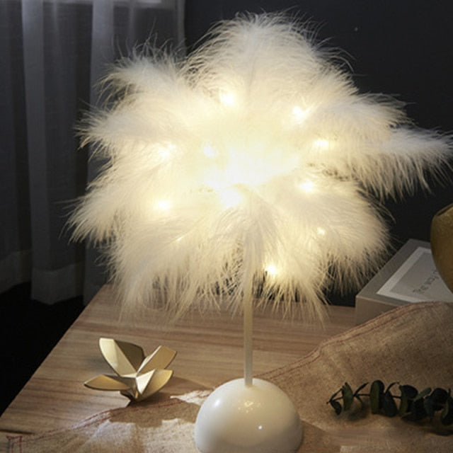 Skanto | Fjær Palm Kreativ Bordlampe