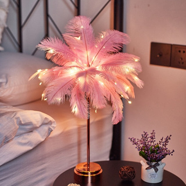 Skanto | Fjær Palm Kreativ Bordlampe