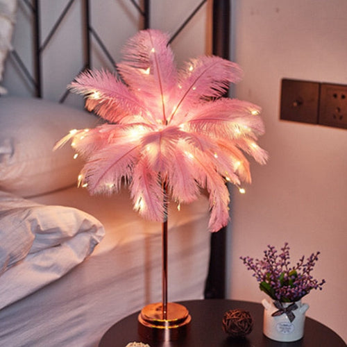 Skanto | Fjær Palm Kreativ Bordlampe