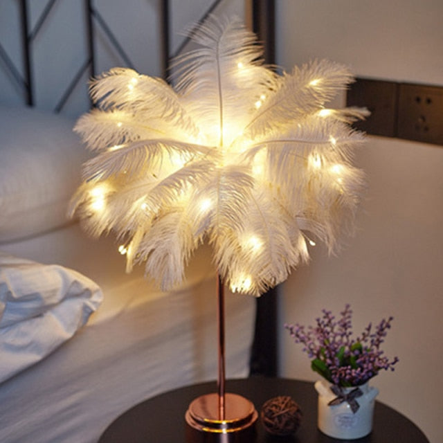 Skanto | Fjær Palm Kreativ Bordlampe
