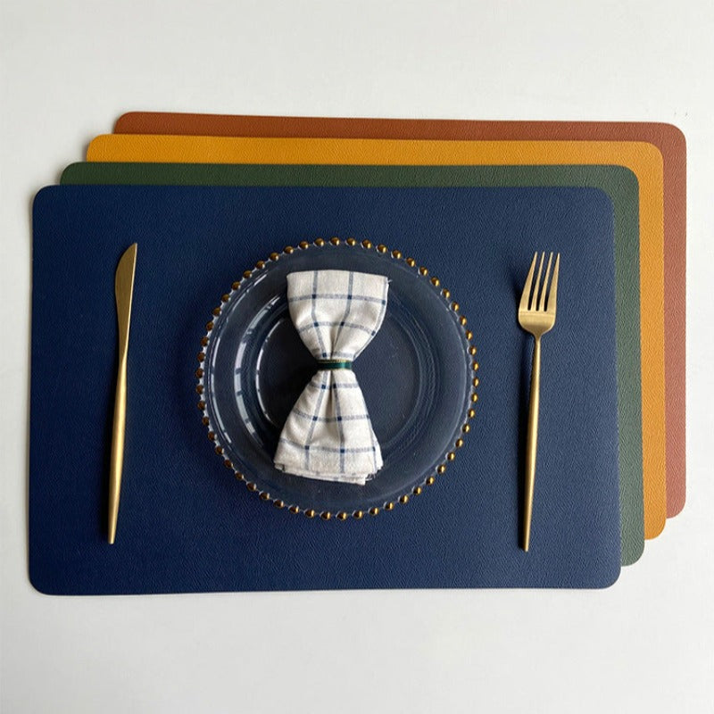 Norvo | Moderne rektangulære vanntette PU lærbordbrikker