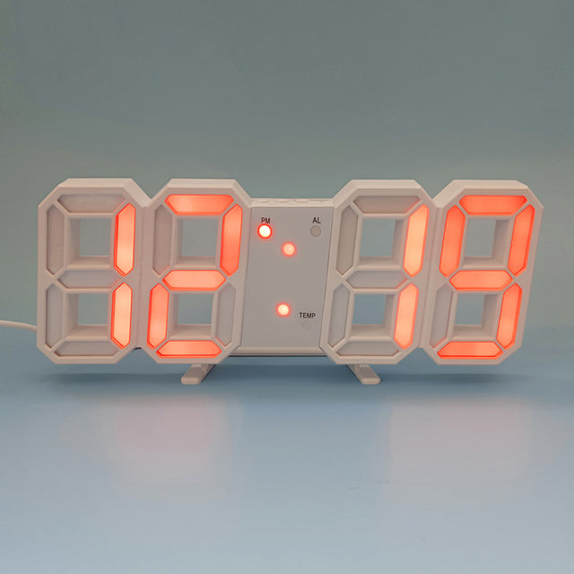 3D LED Moderne Digital Vekker Veggklokke | Skanto