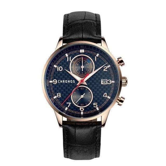 Skanto | Montre Luksus Ekte Lær Stropp Klokke