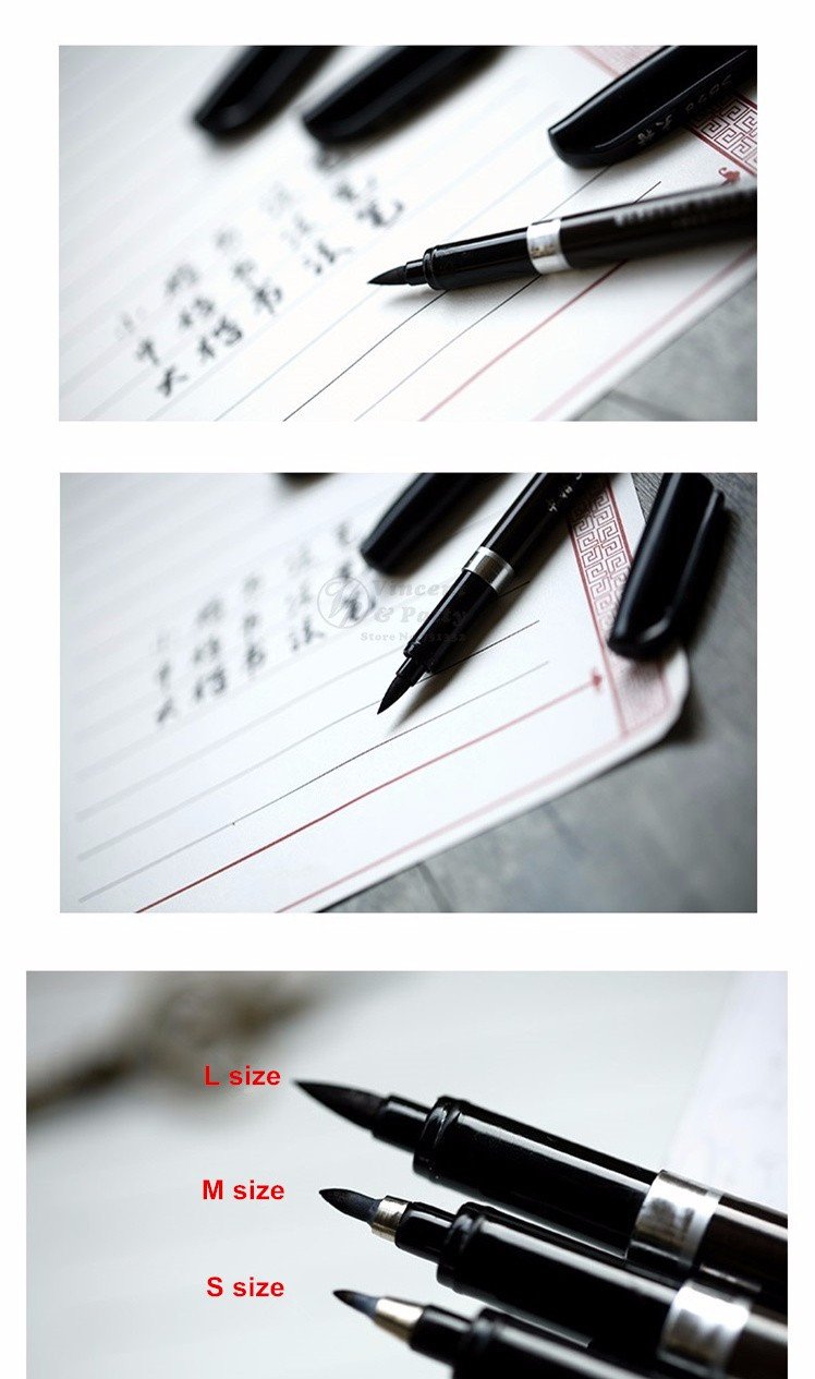 Kalligrafi Pensel Pens - 3 Stykker | Skanto