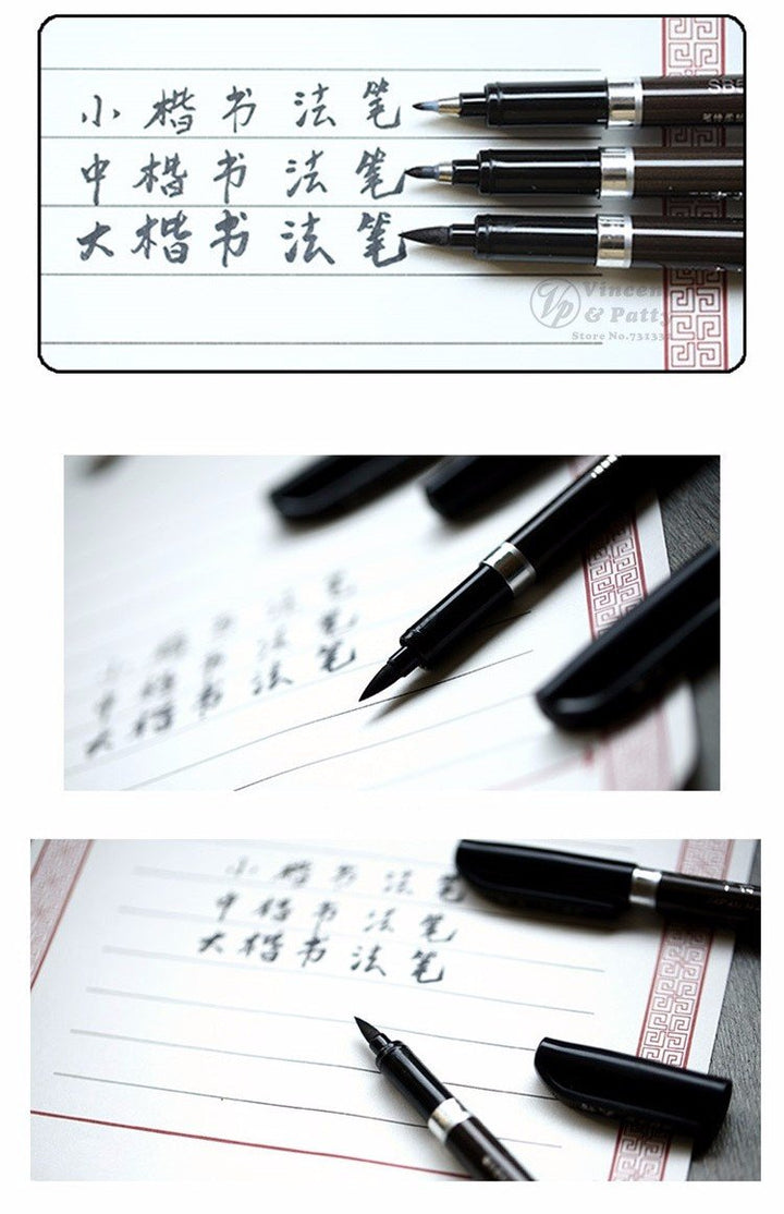 Kalligrafi Pensel Pens - 3 Stykker | Skanto