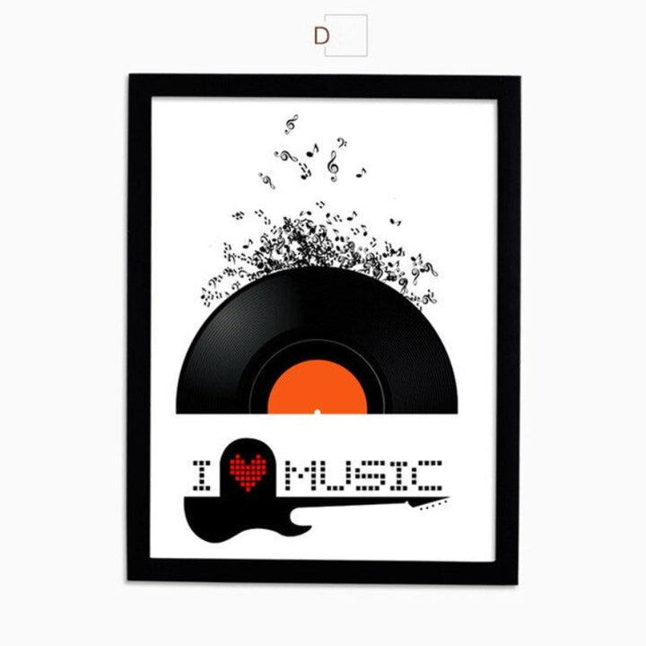 Musikk-lerretbilde, Kunsttrykk, Plakat, Moderne Kunst – Veggbilde på lerret
