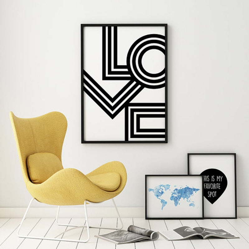 Kjære Veggkunst Minimalistisk - Lerret Veggkunst Maleri