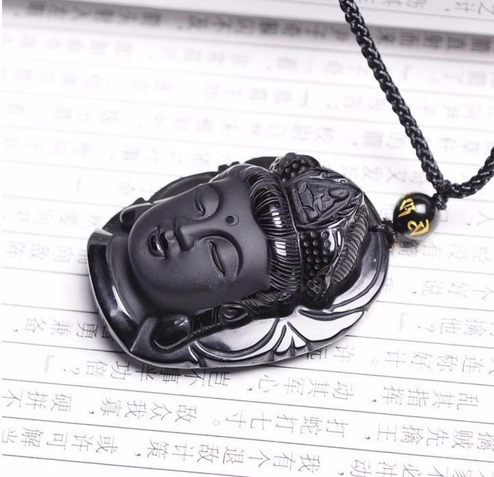 Obsidian Buddha Amulett | Skanto