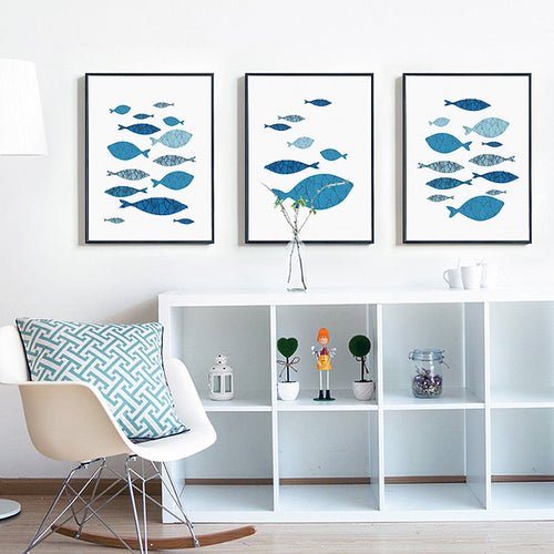 Fisk-Canvas Veggkunst Maleri