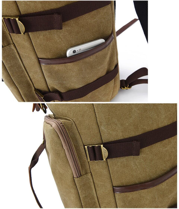 Skanto | Stor Kapasitet Vintage Skulder Ryggsekk