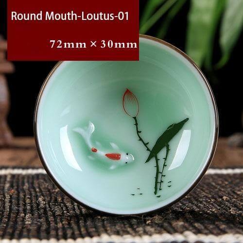 Skanto | Handbemalte Keramikschalen | Traditionelles chinesisches Lotusdesign