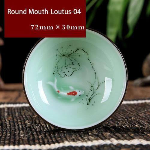 Skanto | Handbemalte Keramikschalen | Traditionelles chinesisches Lotusdesign