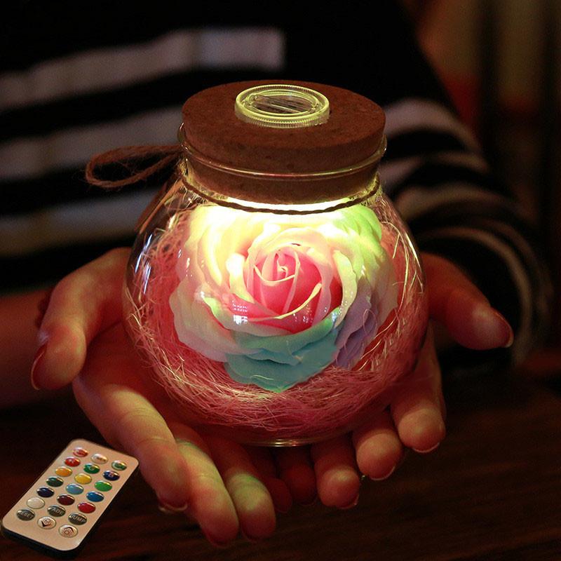 Bloom - LED Rose Bottle Lamp | Skanto