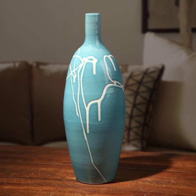 Skanto | Kreativt Design Moderne Hvit Krem Blå Keramikk Vase