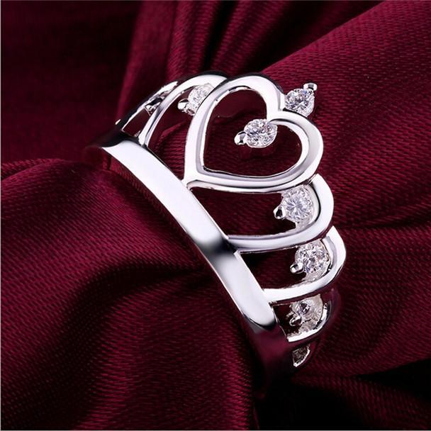 Sølv Prinsesse Krone 925 Østerriksk Krystall Ring | Skanto