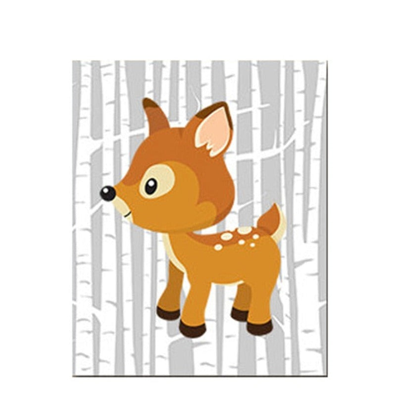 Tiere Wald - Lerret Veggkunst Maleri | Skanto