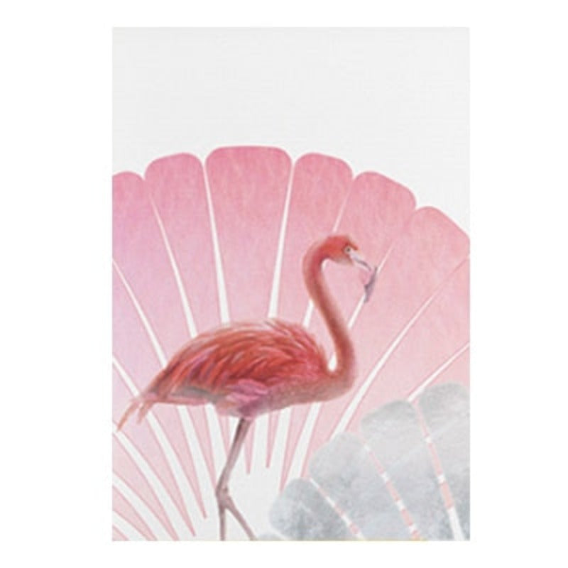 Pink Flamingo Flowers Jente - Lerret Veggkunst Maleri