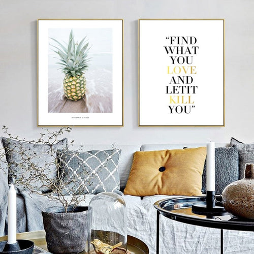 Pineapple Seascape - Lerret Veggkunst Maleri
