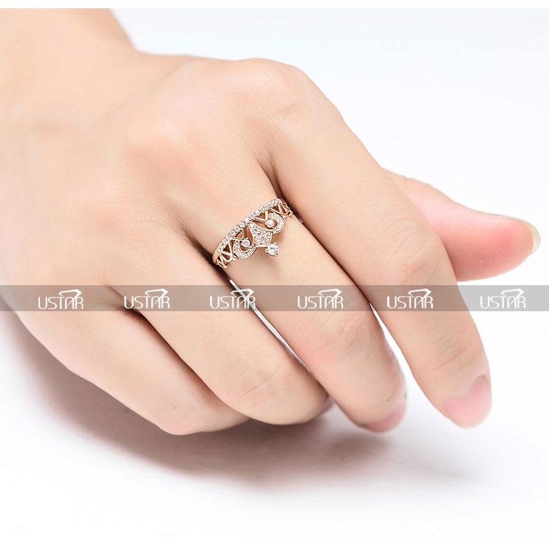 Cubic Zirconia Prinsesse Krone Ring | Skanto