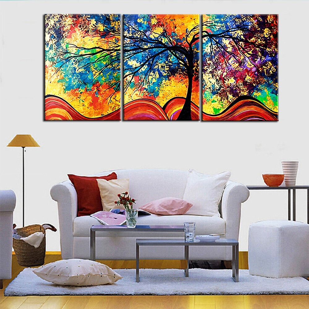 Abstracte Livets trær - Lerret Veggkunstmaleri | Skanto