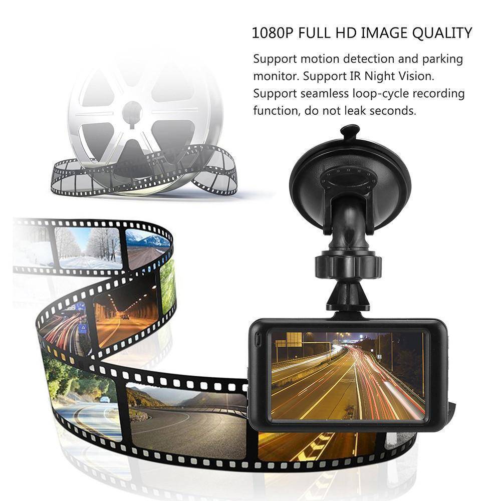 Skanto | 3 tommers dashkamera bil DVR dashcam videoinnspiller HDMI HD 1080P videokamera nattsyn bevegelsesdeteksjon loopopptak