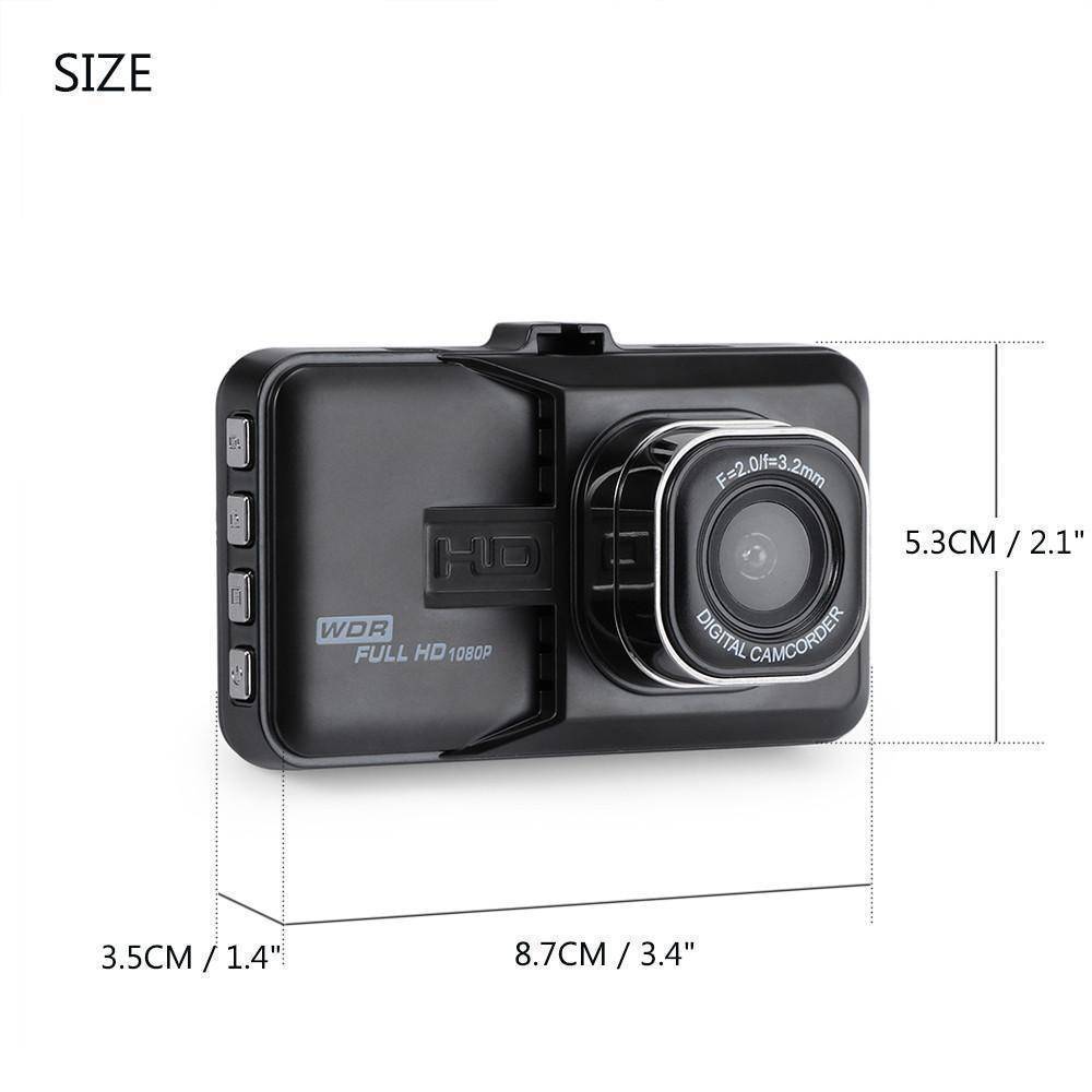 Skanto | 3 tommers dashkamera bil DVR dashcam videoinnspiller HDMI HD 1080P videokamera nattsyn bevegelsesdeteksjon loopopptak