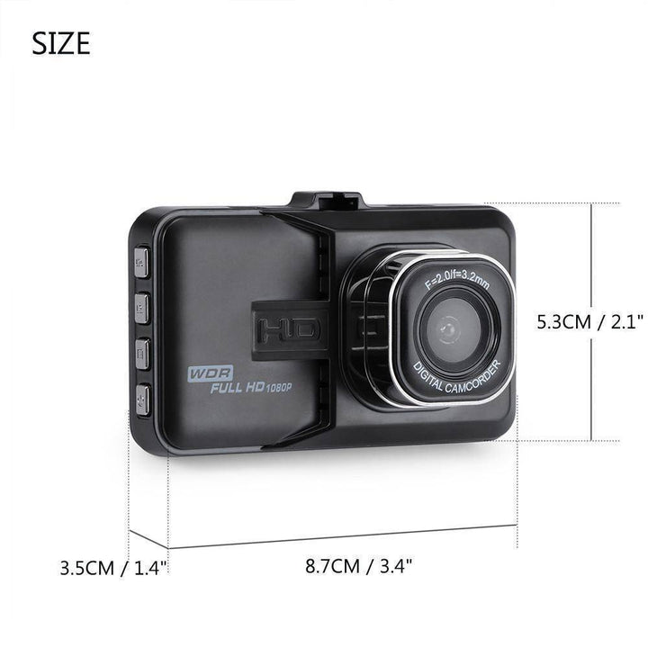 Skanto | 3 tommers dashkamera bil DVR dashcam videoinnspiller HDMI HD 1080P videokamera nattsyn bevegelsesdeteksjon loopopptak
