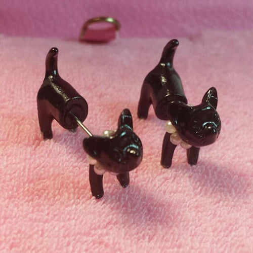 Black Cat - Stud Øredobber | Skanto