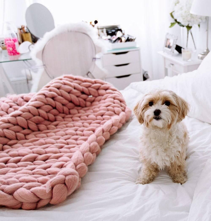 Skanto | Tykk Linje Sofa Strikket Teppe