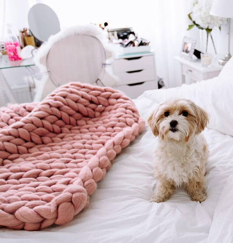 Skanto | Tykk Linje Sofa Strikket Teppe