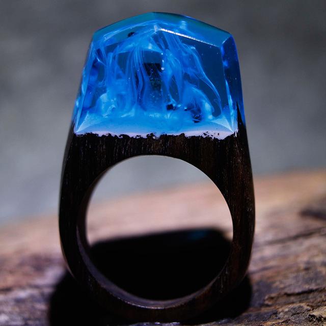 Quanta - Blue Flame Resin Ring | Skanto