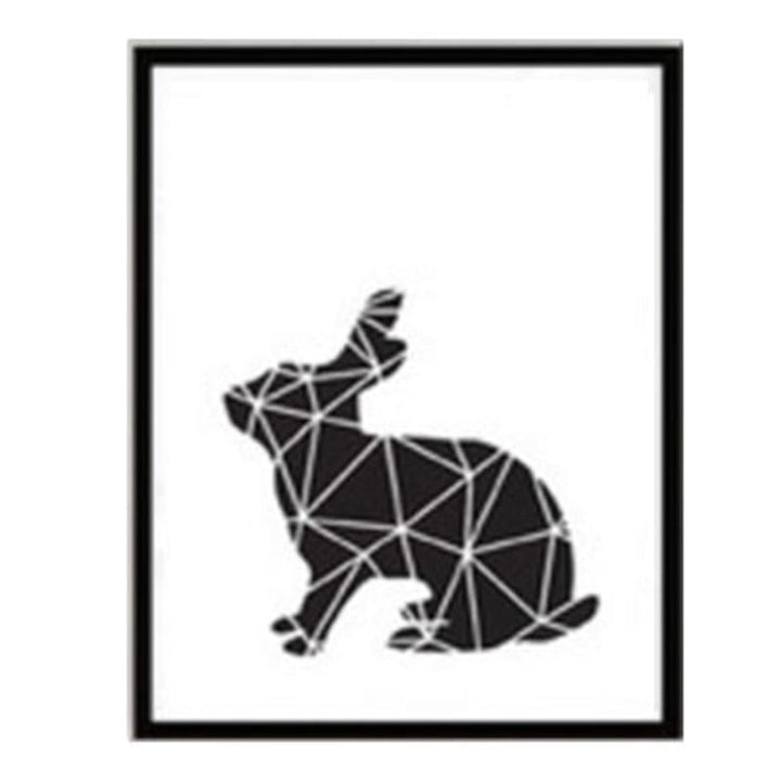 Minimalistisk Geometrisk Hjorte - Lerret Veggkunst Maleri