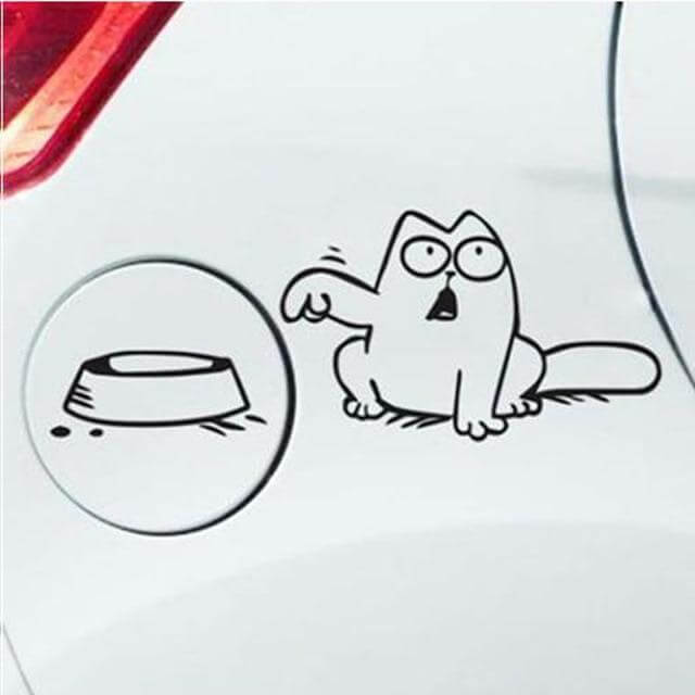 Skanto | Sulten Katt Skål Bil Gass Drivstofftank Lokkhatt