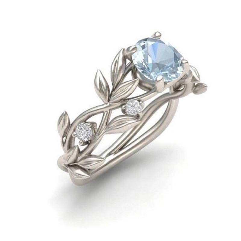 Vine Leaf Crystal Flower Vintage Ring | Skanto