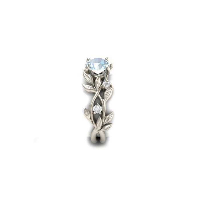 Vine Leaf Crystal Flower Vintage Ring | Skanto