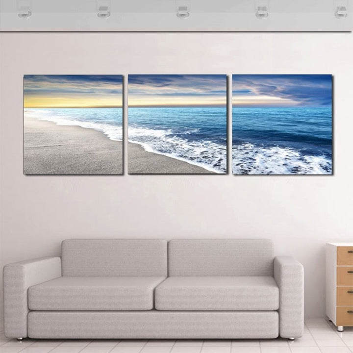 Beach Sandy Sea - Lerret Veggkunst Maleri | Skanto