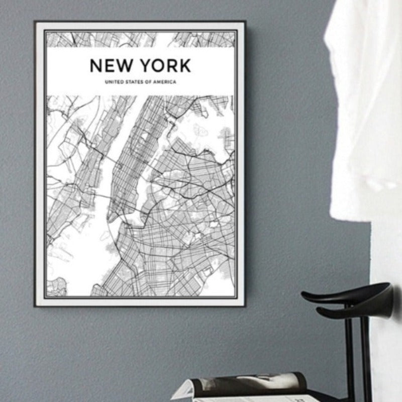 Business I New York - Lerret Veggkunst Maling | Skanto