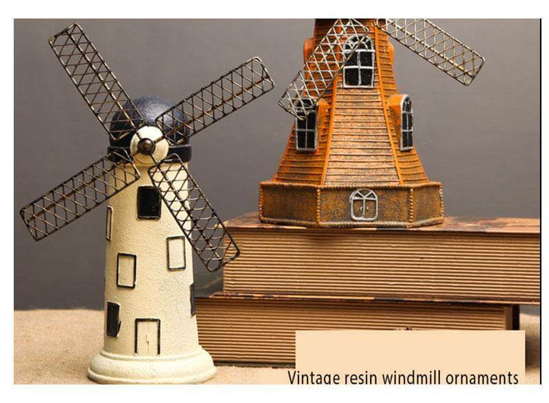 Norvo | 4 Farger Vintage Harpiks Vindmølle Ornamenter Sparebøker