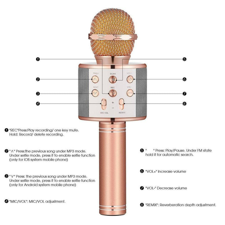Skanto | Trådløs Magisk Karaoke Mikrofon – Bluetooth Karaoke Mikrofon