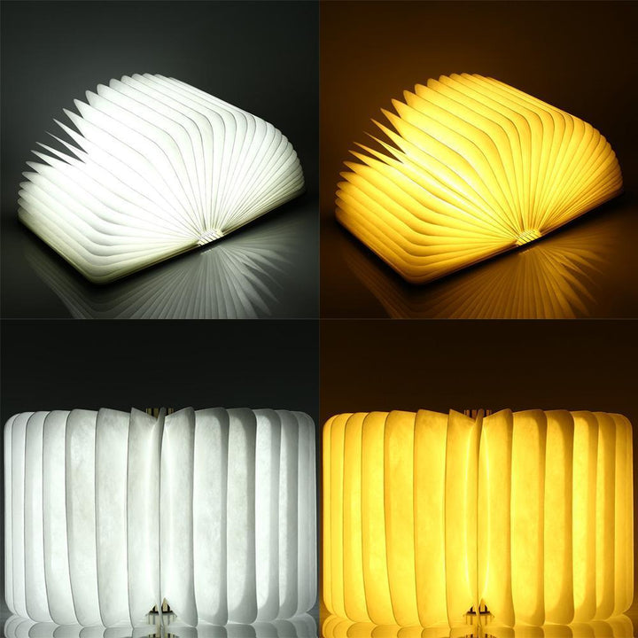 Skanto | LED Foldbar 360 Tre Bok Nattlampe Skrivebord Lys USB Oppladbar